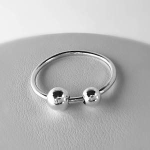 Fidget ring for anxiety, worry ring sterling silver, adhd jewelry, stress relief, dainty stacking ring, anti anxiety, mental health gift her