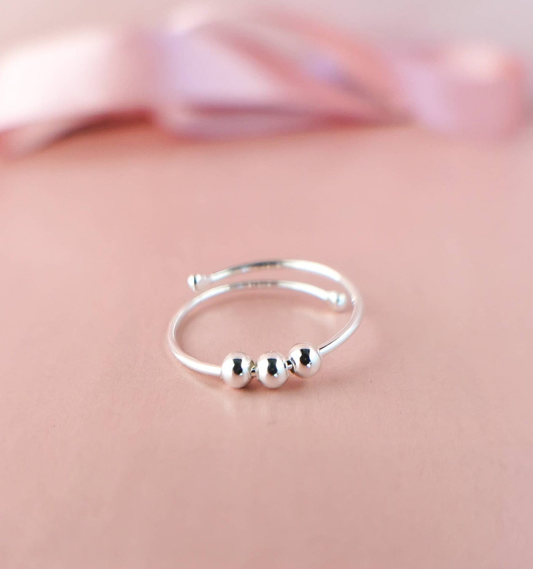 Fidget Ring for Anxiety, Adjustable Worry Ring, Adhd Jewelry, Stress