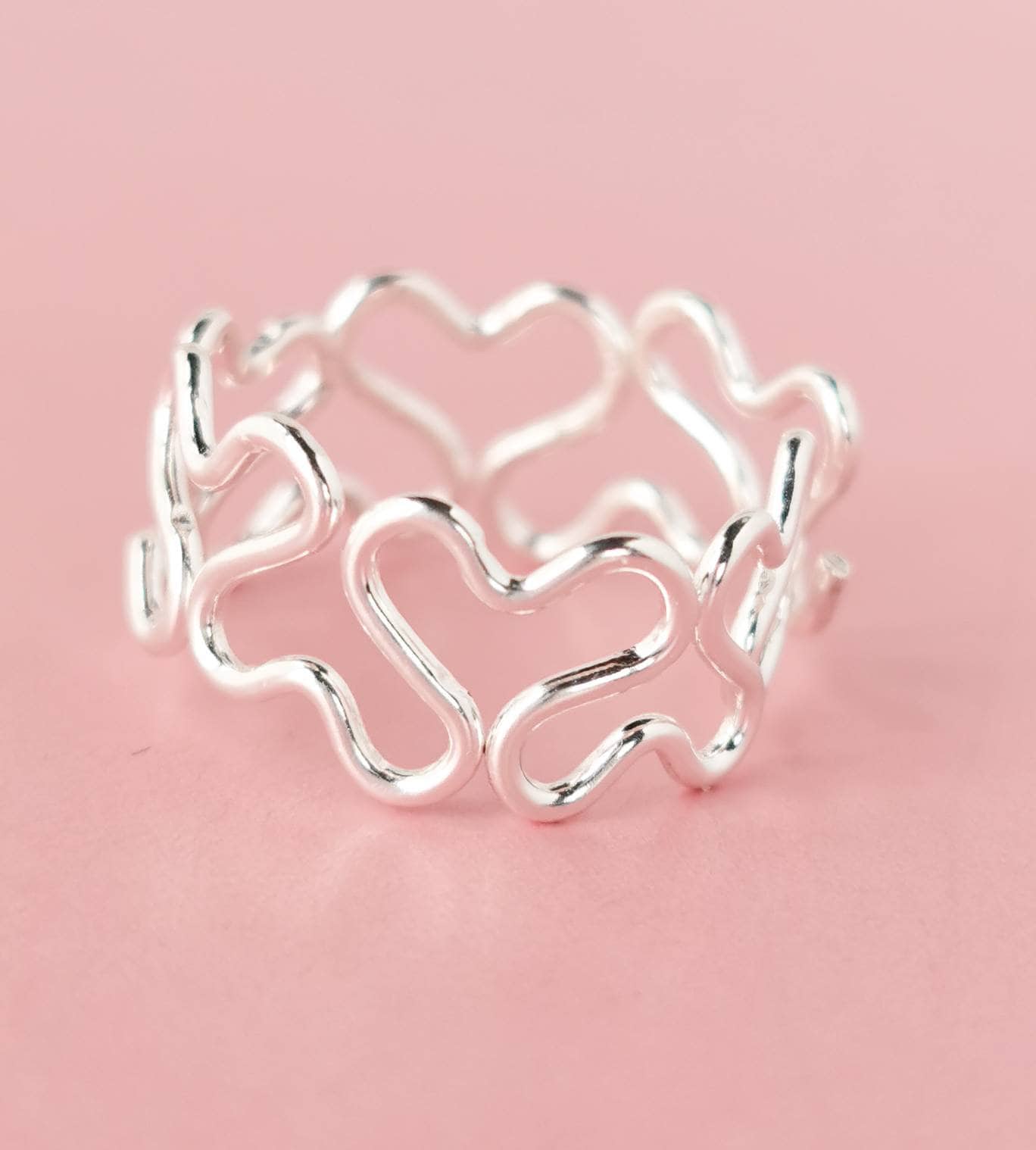 Silver heart ring, open heart ring, minimalist jewelry, small hearts, promise ring, valentines gift idea, gift for friend, gift idea for her