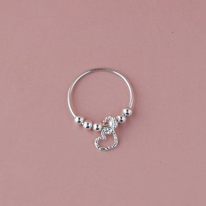 Fidget ring for anxiety, worry ring sterling silver, adhd jewelry, stress relief, dainty stacking ring, anti anxiety, mental health gift her