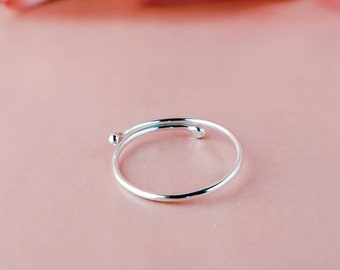 925 Sterling Silver adjustable ring, dainty above the knuckle ring, thin  stackable ring, open wrap ring,handmade jewelry, gift idea for her