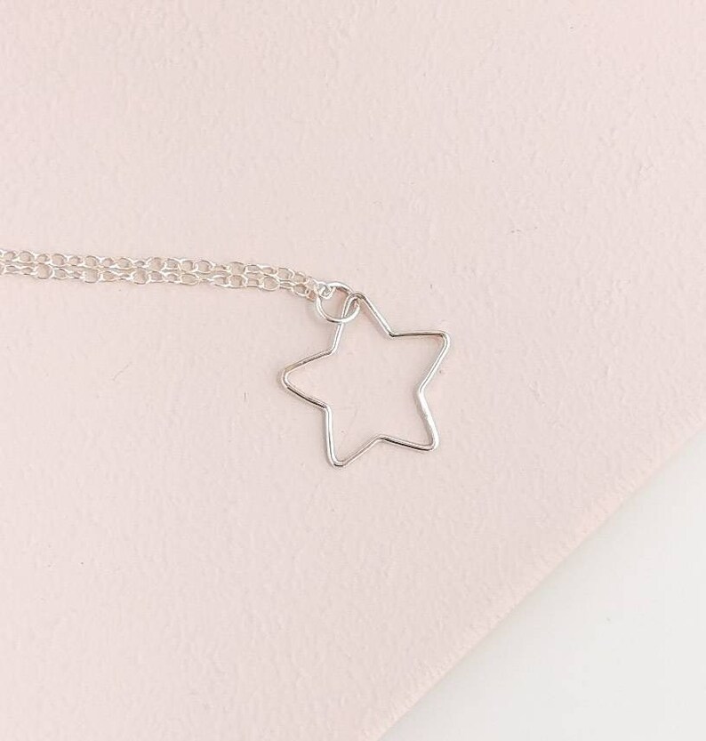 40th birthday jewelry gift, 925 Sterling silver star necklace, gift idea for auntie, sister, friend, celestial jewelry, happy birthday gift image 2