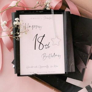 18th birthday gift idea for her, 925 Sterling silver star necklace, celestial jewelry, gift idea for daughter, niece, friend, granddaughter