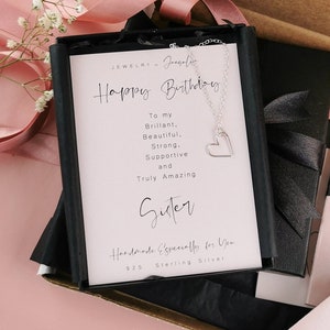 Sisters birthday heart necklace, 925 Sterling silver, special sister birthday card, gift idea for sister, dainty jewelry, minimal tiny heart