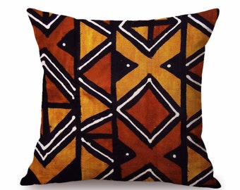 Set of 4 YANGYULU African Pattern Cotton Linen Home Decorative Throw Pillow Case Sofa Cushion Cover 18 x 18 Set of 4 YANGYULU African Pattern Cotton Linen Home Decorative Throw Pillow Case Sofa Cushion Cover 18 x 18