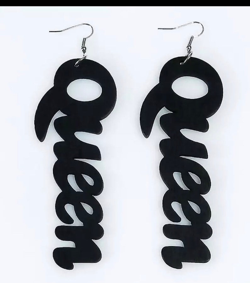 Queen Wooden Earrings African Earrings Afrocentric Queen Etsy