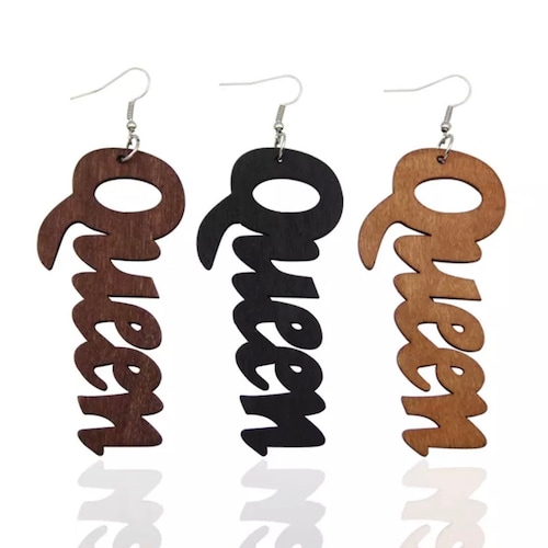 Queen Wooden Earrings African Earrings Nickel Free Etsy