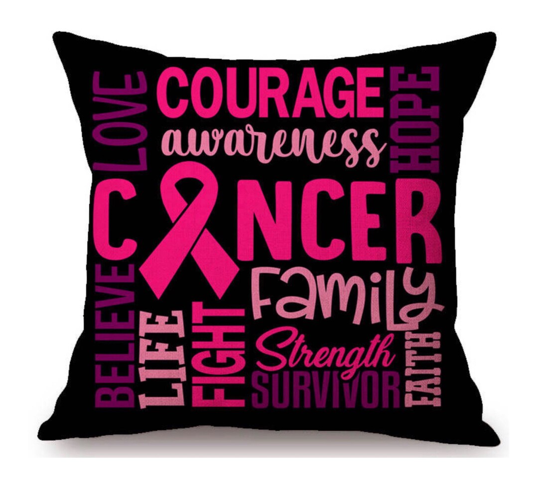 Breast Cancer Awareness Pillow Cover 18x18, Breast Cancer Survivor