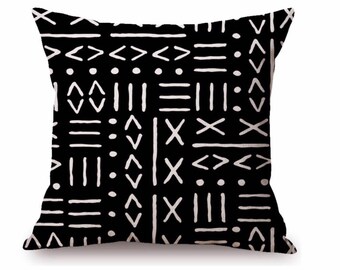 African Tribal Culture Pillow Cover 18x18, Black Art Pillow Cover, African Pillow Cushion, , Afrocentric Home Decor