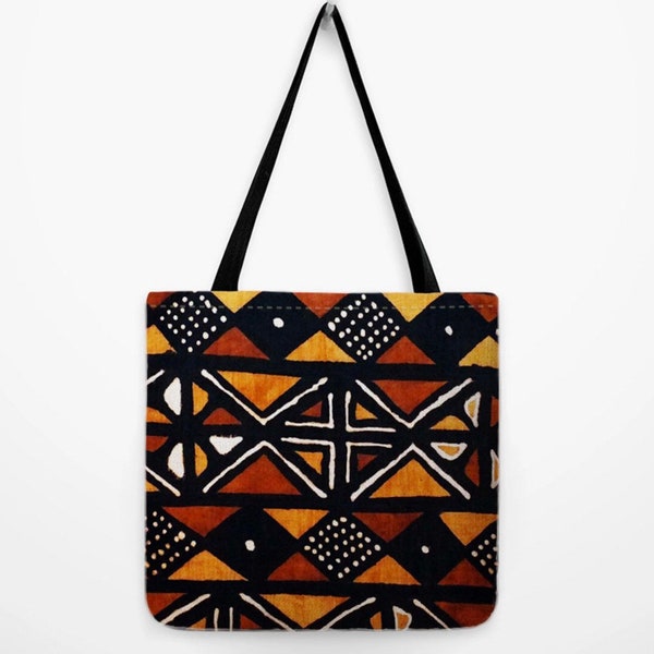 African MudCloth inspired Afro Tote Bag Purse, Gift for her, Gift for Mom, Gift for Girlfriend