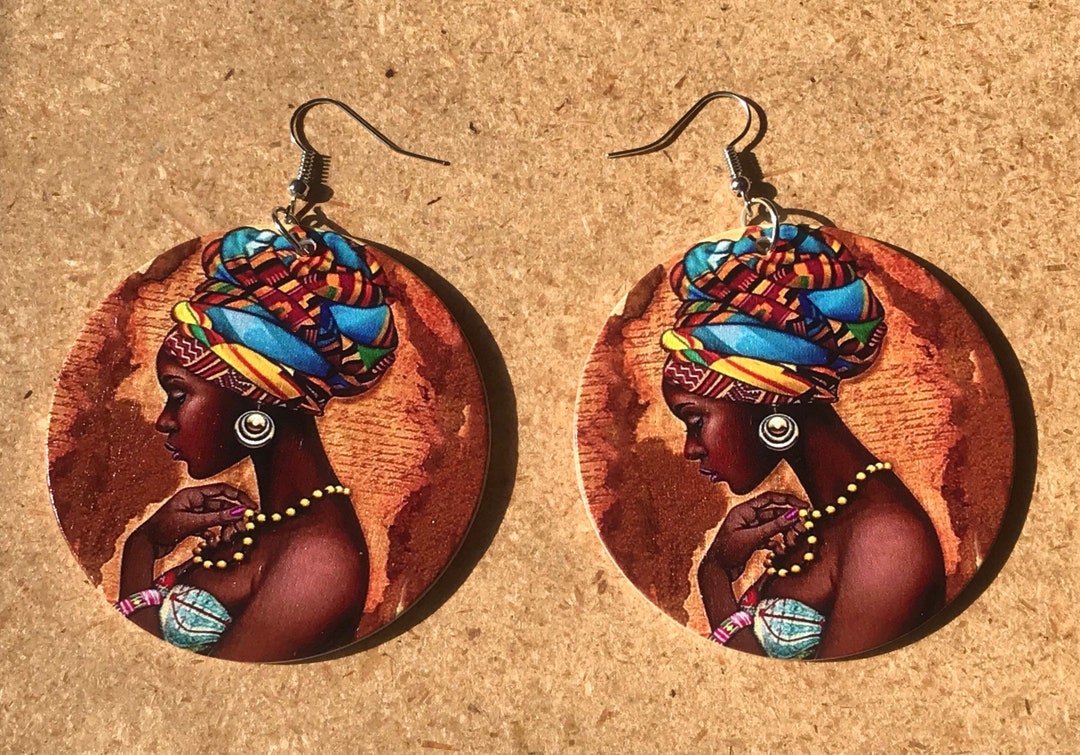 Black Queen Earrings DOUBLE SIDED African Earrings Etsy