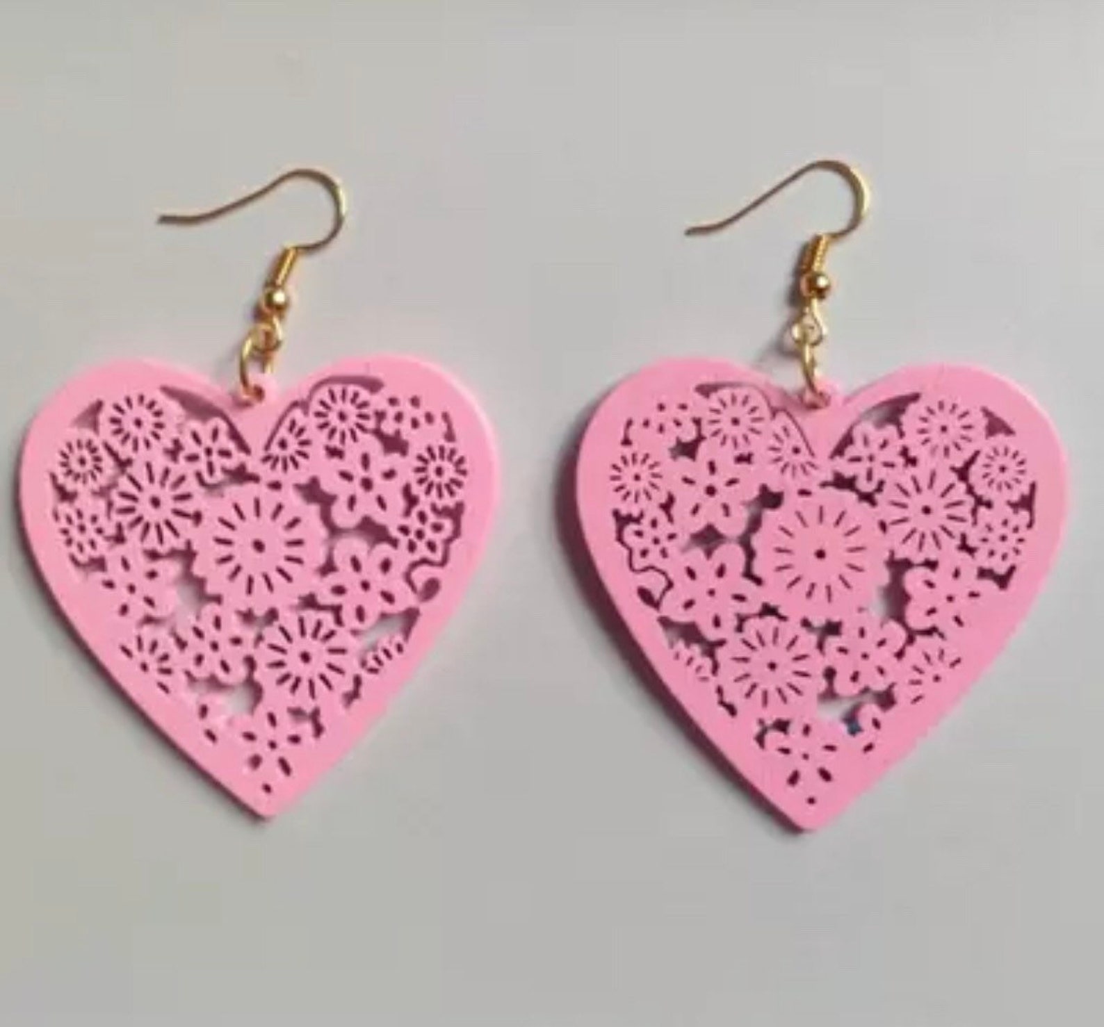 Wooden Heart Earrings Heart Dangle Earrings Natural Wood Etsy