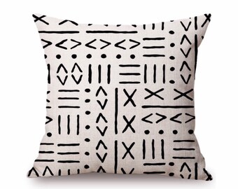 African Tribal Culture Pillow Cover 18x18, Black Art Pillow Cover, African Pillow Cushion, , Afrocentric Home Decor