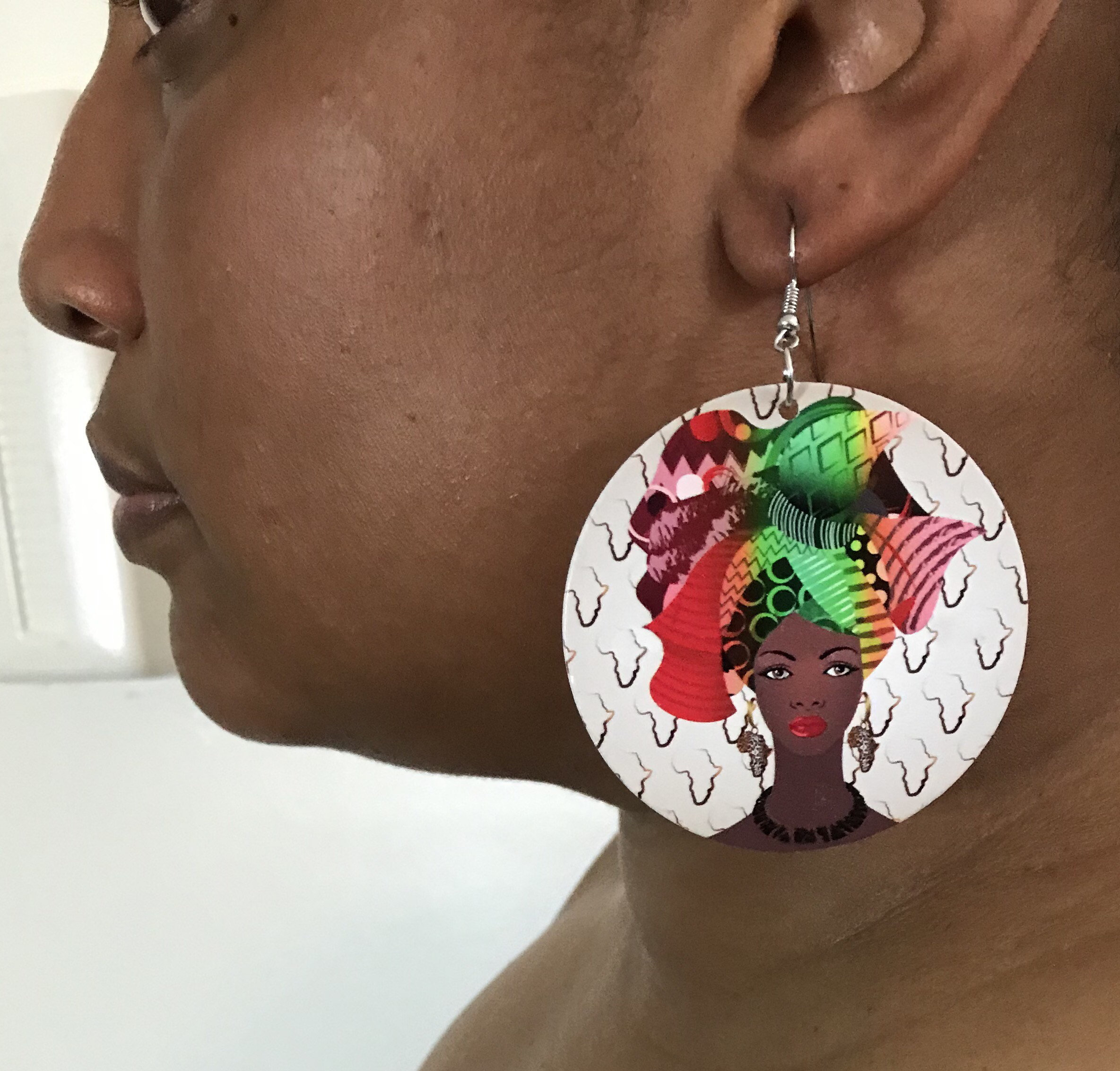 Black Queen Earrings DOUBLE SIDED Afro African Girl Etsy UK