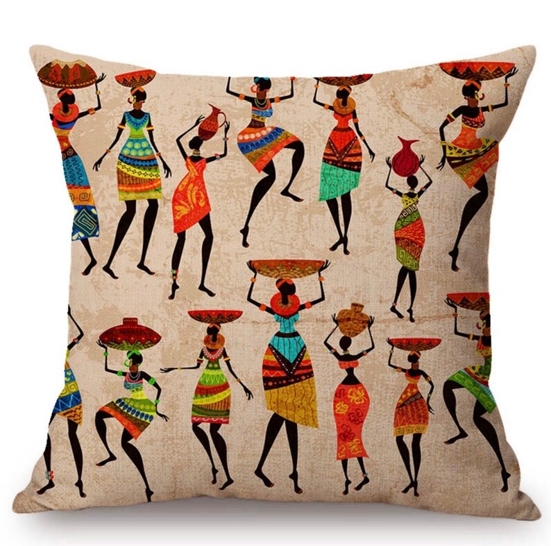 African Culture Pillow Cover 18x18 Black Art Pillow Cover Etsy