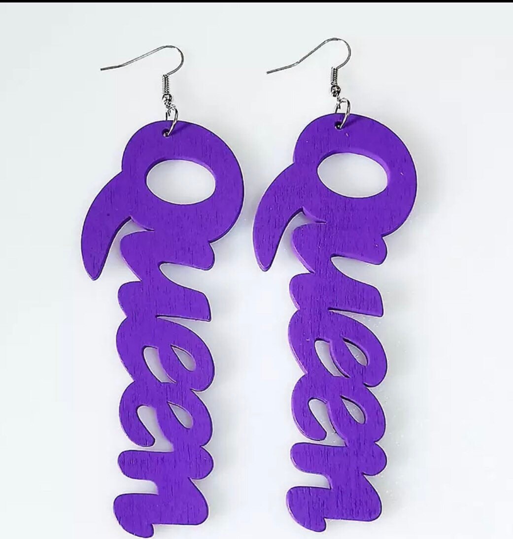 Queen Wooden Earrings African Earrings Afrocentric Queen Etsy
