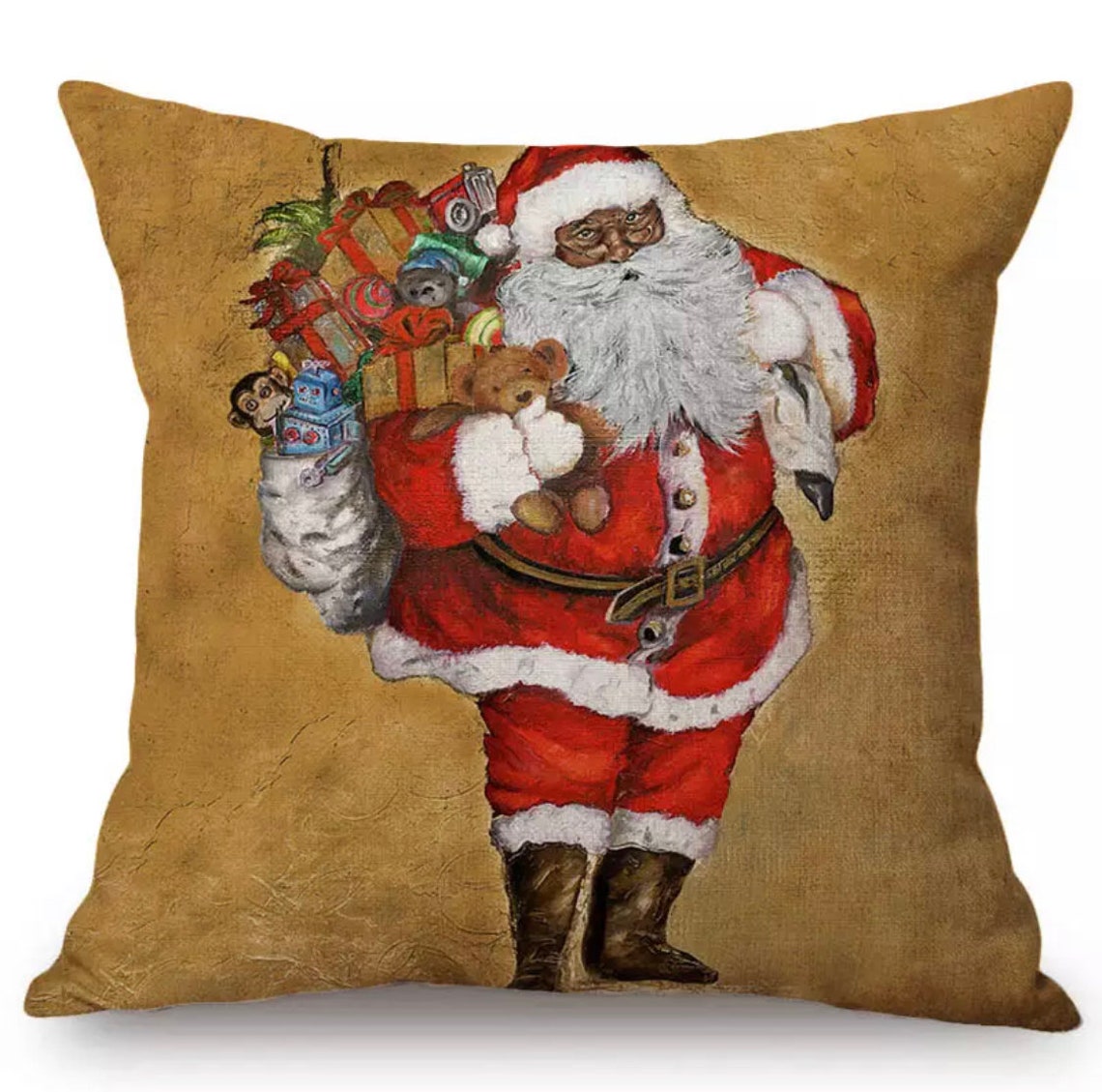 Black Santa Pillow Cover 18x18 Black Art Pillow Cover Etsy