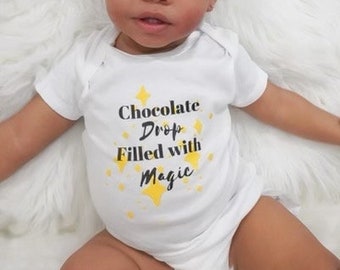 Chocolate Drop Onesie®, , African American Baby Onesie®, Afro Baby Bodysuit, Black History Onesie®, Baby Shower Gift, Black Baby Gift