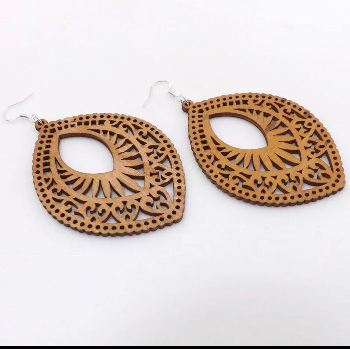 Wooden Earrings Afrocentric Earrings Natural Wood Jewelry Etsy