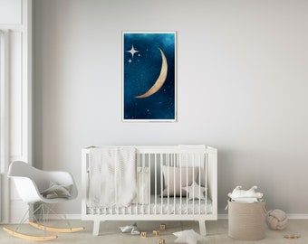 Celestial Galaxy Moon Nursery Decor Digital Download