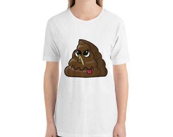 Poop Emoji Emote Big Eyes Funny Novelty Adult Unisex Male Female Shirt T-Shirt