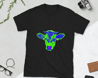 Cow Calf Steer Heifer Bull Farm Ranch Male Female Unisex T-shirt Pop Art Retro