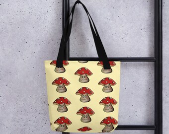 Mushroom Confused Pattern Groovy Funky Tote Bag