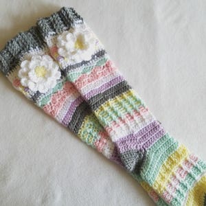 Crochet Knee High Socks Boot Socks Knee Socks Crochet Socks Fall Crochet Socks Cozy Socks Sweetheart Gift for Her Gift Idea image 1