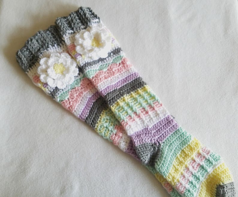 Crochet Knee High Socks Boot Socks Knee Socks Crochet Socks Fall Crochet Socks Cozy Socks Sweetheart Gift for Her Gift Idea image 1