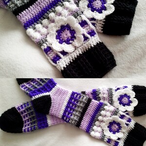 Crochet Knee High Socks Boot Socks Knee Socks Crochet Socks Fall Crochet Socks Cozy Socks Sweetheart Gift for Her Gift Idea image 10