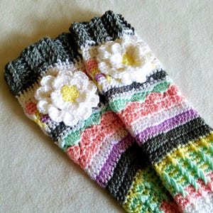 Crochet Knee High Socks Boot Socks Knee Socks Crochet Socks Fall Crochet Socks Cozy Socks Sweetheart Gift for Her Gift Idea image 3