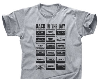 Back in the day cassette tape tapes mixtape headphones dee jay club remix old school skool hip hop drum n bass techno electronic t shirt tee