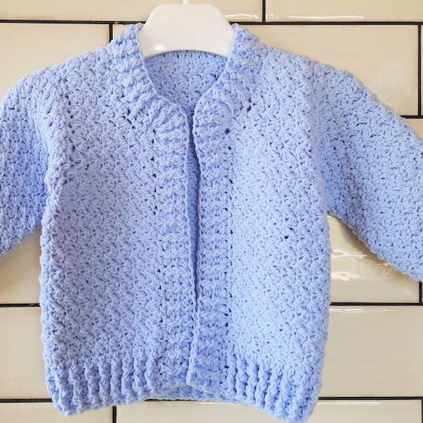 Crochet PATTERN - Baby and children Sweater 0-3 months to 4 years/ baby jumper for boy or girl / Baby Cardigan