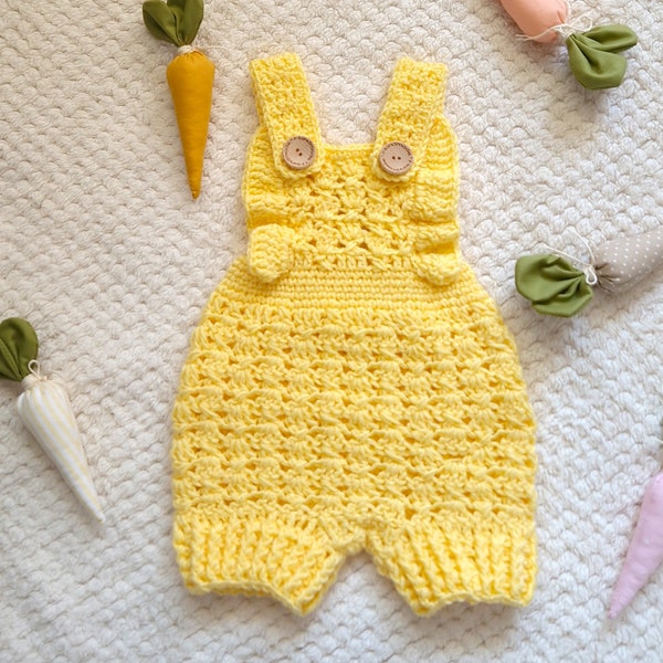 Crochet PATTERN -Baby Bloomers /Newborn, baby and toddler Diaper Cover- Newborn to 12-18 months  / Baby photo prop / Yellow  Onesie Martha