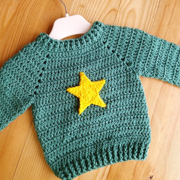 Crochet PATTERN - Baby and children Sweater 0-6 months to 6 years policeman/ baby jumper for boy or girl / Baby Cardigan Shefiff