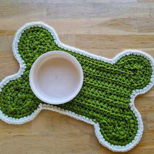 INTE AI - Virkad Hundskålsmatta MÖNSTER – Chunky Bone Pet Placemat (Pdf-mönster)