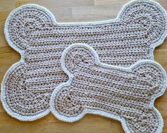 NOT AI - Crochet Dog Bowl Mat PATTERN – Chunky Bone-Shaped Pet Placemat (PdF Pattern)
