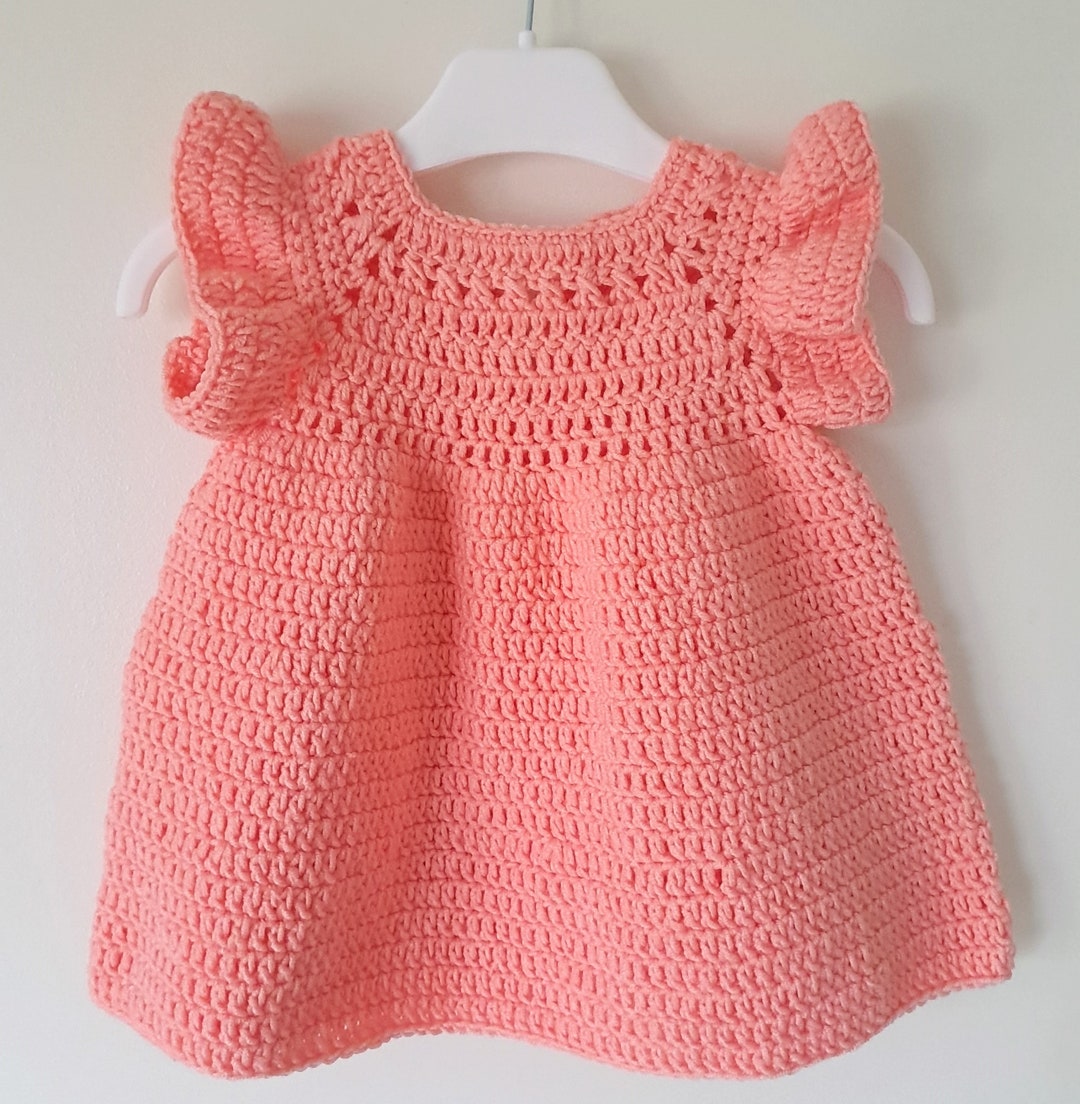Crochet PATTERN baby Dress Puffy Riffle Dress Newborn, Baby and Toddler