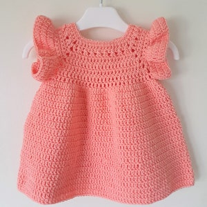Crochet PATTERN -Baby Dress - Puffy riffle dress - Newborn, baby and toddler Dress- Newborn to 3 years  / Baby photo prop