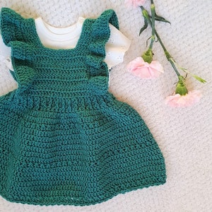 Crochet PATTERN -Baby Dress - Puffy riffle dress skirt- Newborn, baby and toddler Dress- Newborn to 4 years  / Baby photo prop