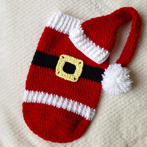 Crochet PATTERN Christmas Elf Baby Cocoon and bonnet set, Newborn snuggle sack, sleepers, swaddle, Winter  Newborn Wrap -  to 0-3 months