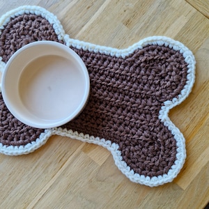 INTE AI - Virkad Hundskålsmatta MÖNSTER – Chunky Bone Pet Placemat (Pdf-mönster)