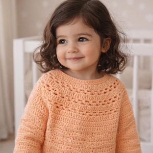 NOT AI - Crochet Baby Sweater Pattern: Unisex Jumper, Sizes 6-12 Months to 7 Years (PDF Pattern)