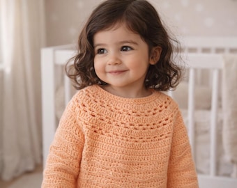 NOT AI - Crochet Baby Sweater Pattern: Unisex Jumper, Sizes 6-12 Months to 7 Years (PDF Pattern)