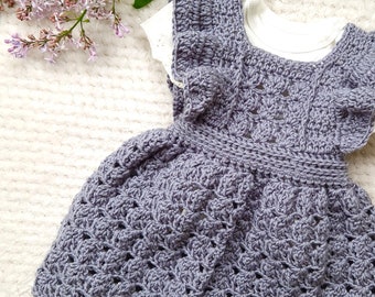 Crochet PATTERN -Baby Dress - Puffy riffle dress skirt- Newborn, baby and toddler Dress- Newborn to 4 years  / Baby photo prop