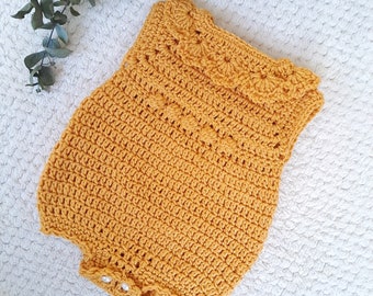 NOT AI - Crochet Baby Romper Pattern: Newborn to Toddler Onesie (PDF Pattern)