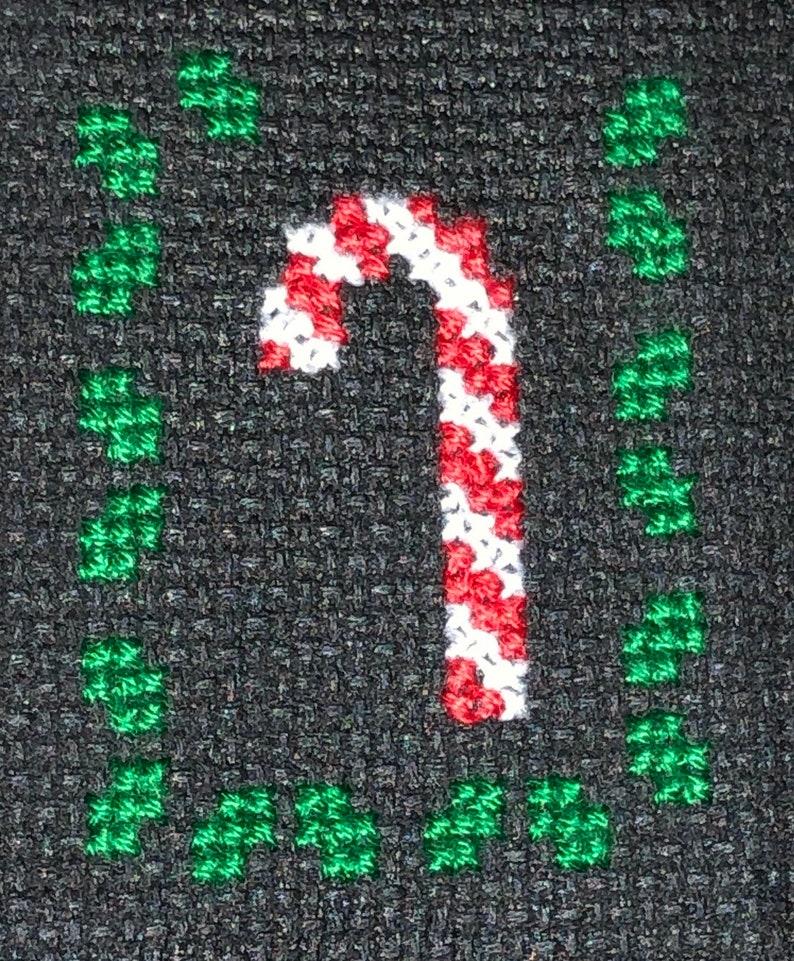 Mini Candy Cane Crossstitch Digital Download Pattern. Small Etsy