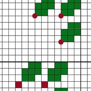 Miniature Christmas Holly Cross Stitch Gift Tag Pdf Pattern - Etsy