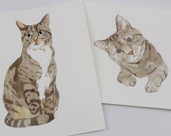 Cat Custom Portrait, Cat custom painting, Pet custom portrait, Custom cat drawing, Custom portrait 8x10, Unique gift idea for pet lovers
