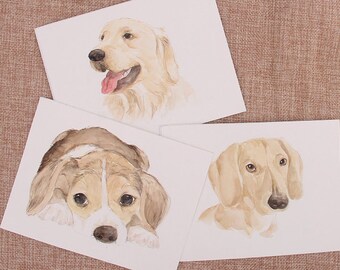 Watercolor Animals portrait, Watercolor portriat, Watercolor animal painting, Animal Portrait Print, Animal Artwork, Watercolor Art Print